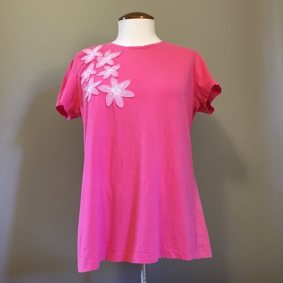 Izod Barbie Pink Floral Embroidered 100% Cotton Baby Tee - Picture 2 of 16